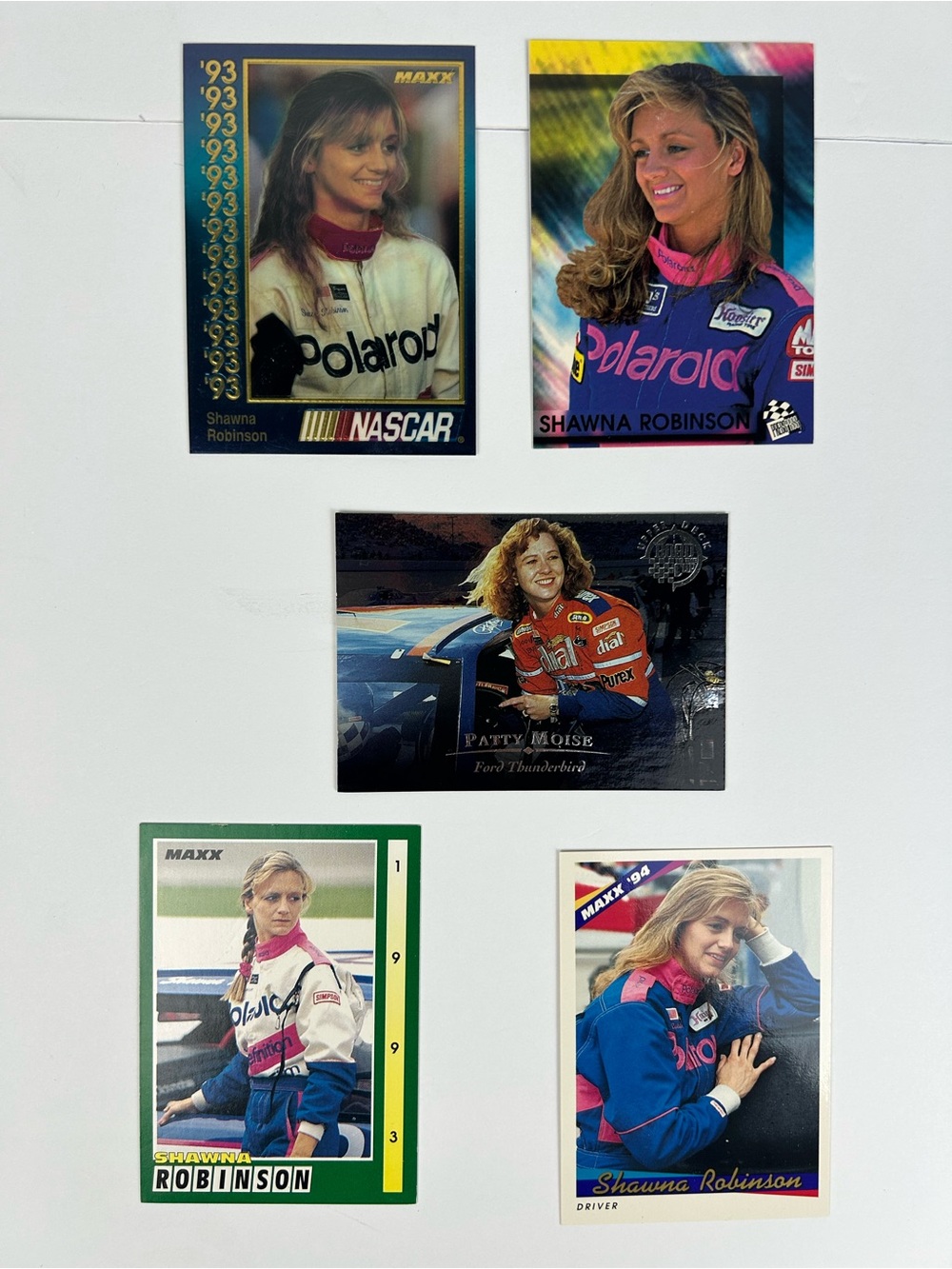 NASCAR Racing Female Card Lot 1993-1996 Shawna Robinson Patty Moise 5 cards